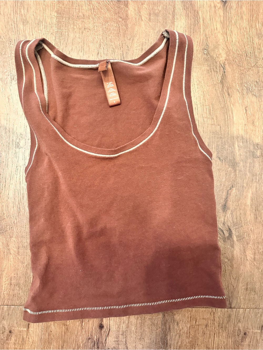 Skims Brown Scoop Neck Tank Top size small brown